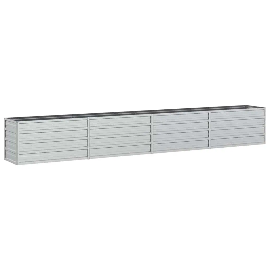 Galvanized Steel Garden Raised Bed 320x40x45 cm Outdoor Planter Box Silver