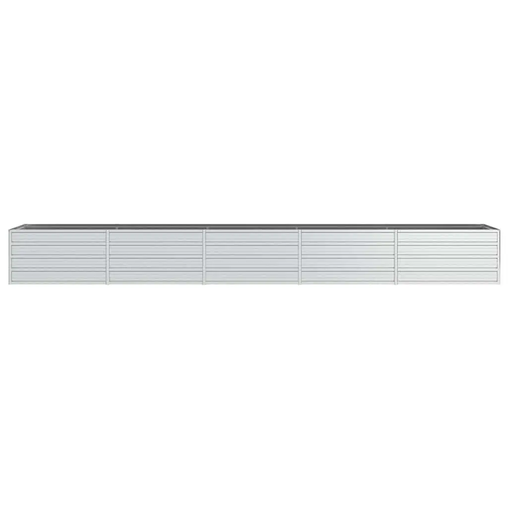 Galvanized Steel Raised Garden Bed 400x80x45 cm Outdoor Planter Box Silver