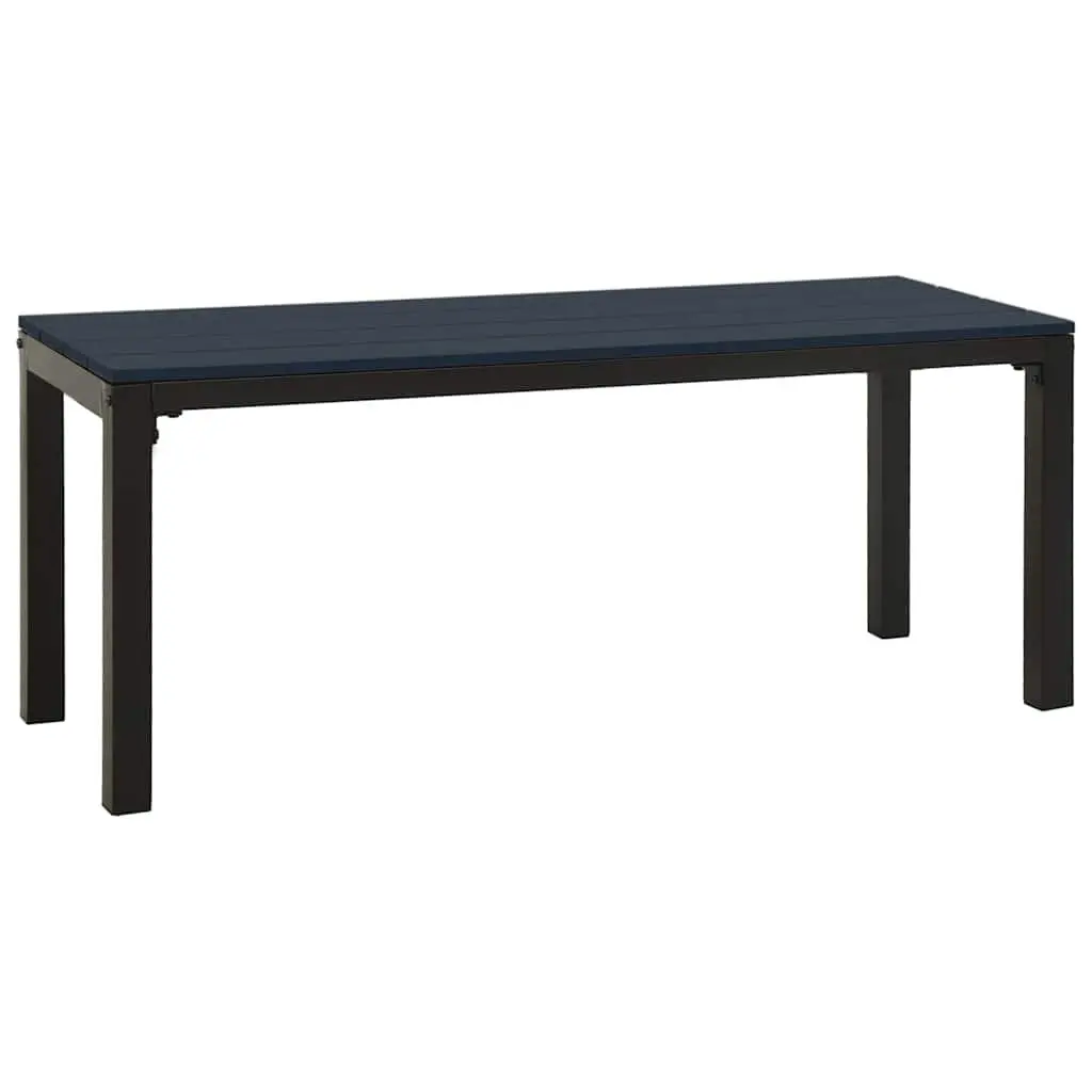 Outdoor Garden Bench Weather Resistant 110cm Black Steel WPC Composite
