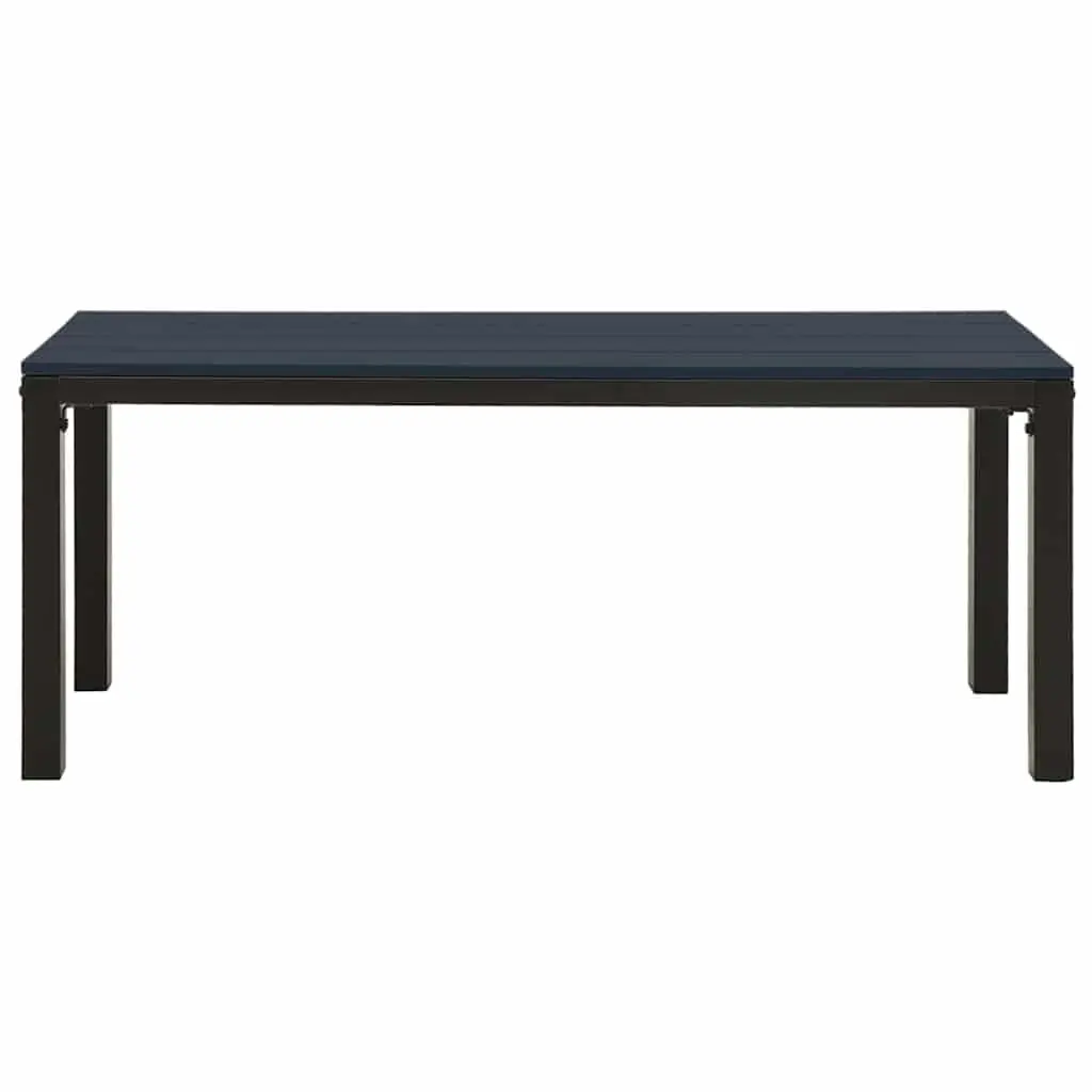 Outdoor Garden Bench Weather Resistant 110cm Black Steel WPC Composite