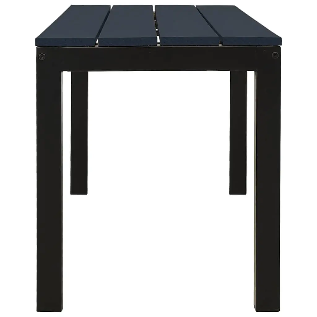 Outdoor Garden Bench Weather Resistant 110cm Black Steel WPC Composite