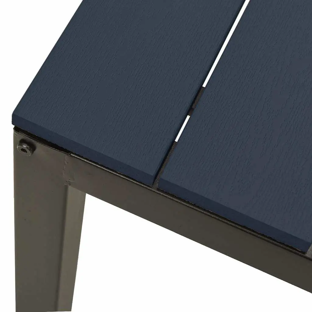 Outdoor Garden Bench Weather Resistant 110cm Black Steel WPC Composite