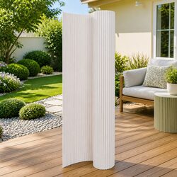 Double-Sided Garden Fence Panel 110x300 cm White Decorative Barrier Flower Bed