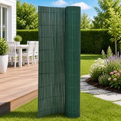 Double-Sided Garden Fence Panel 110x300cm Green Outdoor Screening Barrier