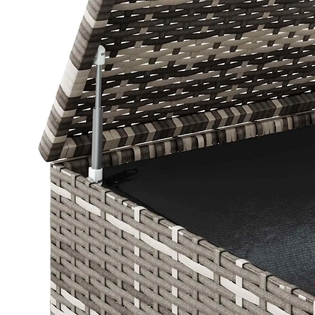 Garden Storage Box PE Rattan Weather Resistant 100x49x103.5cm Grey