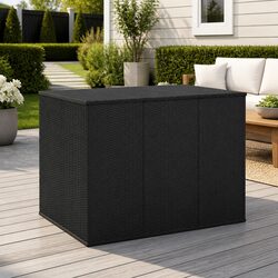 Garden Cushion Storage Box Outdoor Patio Furniture PE Rattan Weather Resistant