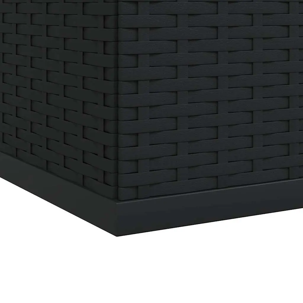 Garden Cushion Storage Box Weather Resistant PE Rattan Black 145 x 100 x 103 cm