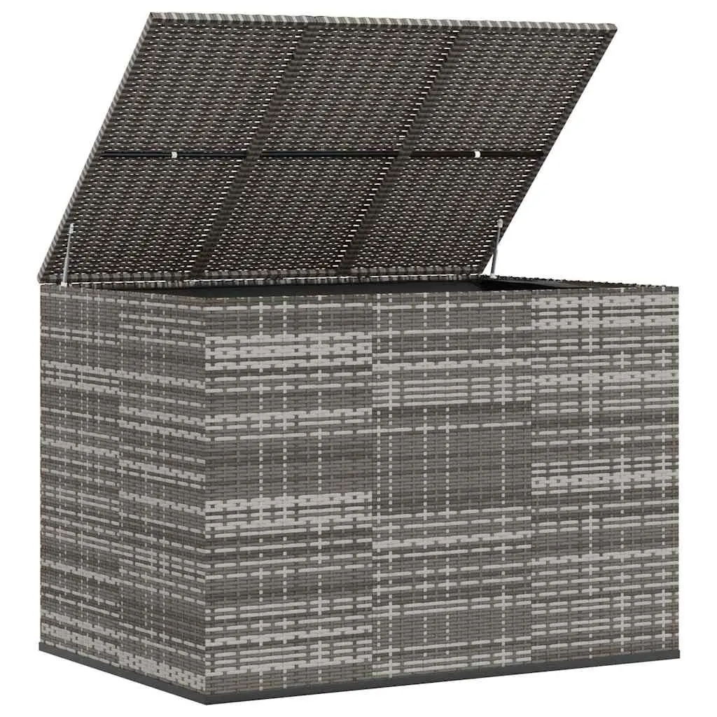 Garden Storage Box PE Rattan 145x100x103cm Grey Outdoor Cushion Chest