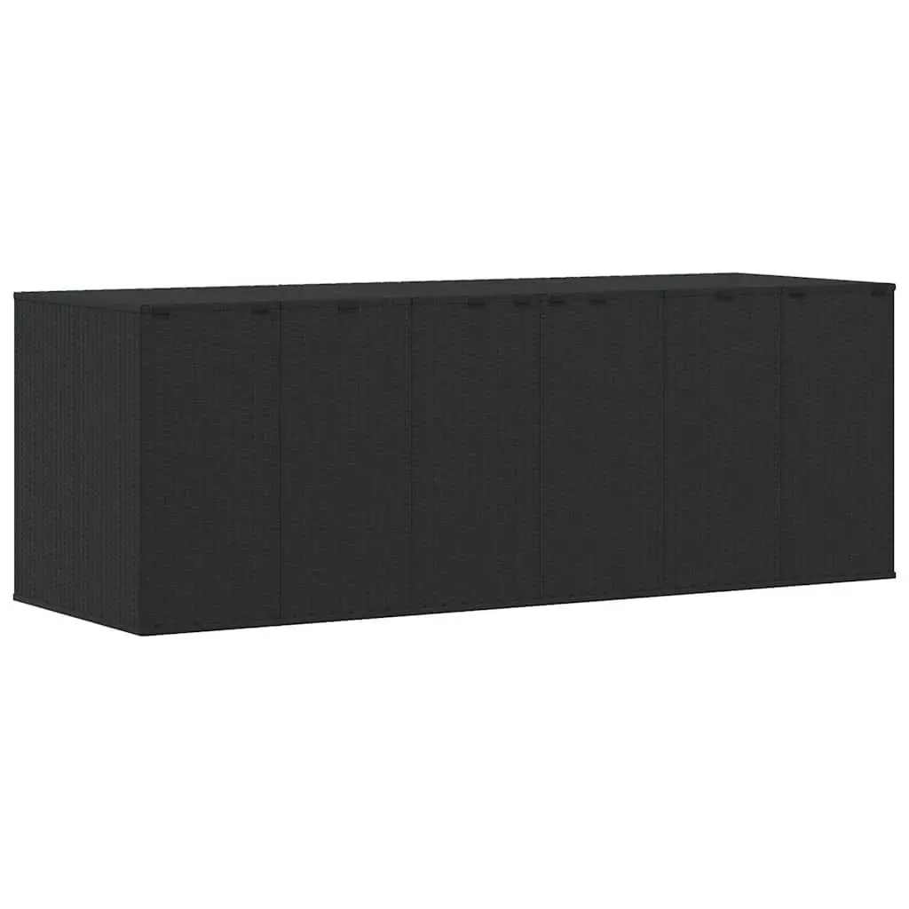 Cushion Storage Box PE Rattan Weather Resistant Indoor Outdoor Black