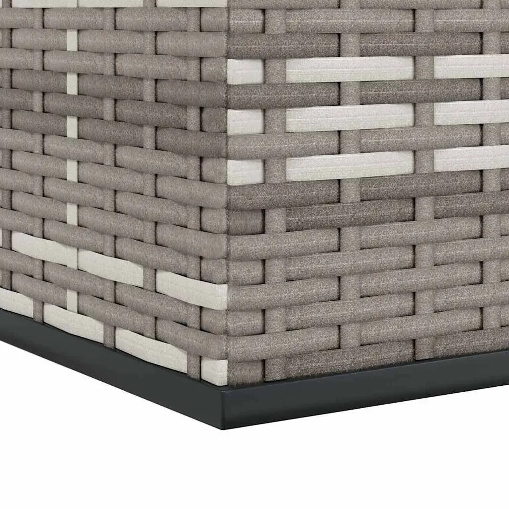 Garden Storage Box PE Rattan Weather-resistant Grey 291x100.5x104cm