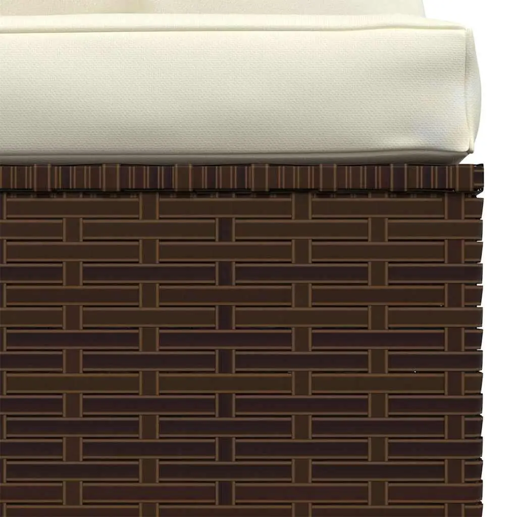 4-Seater Outdoor Sofa Modular Garden Furniture Set Brown Rattan with Removable Cushions