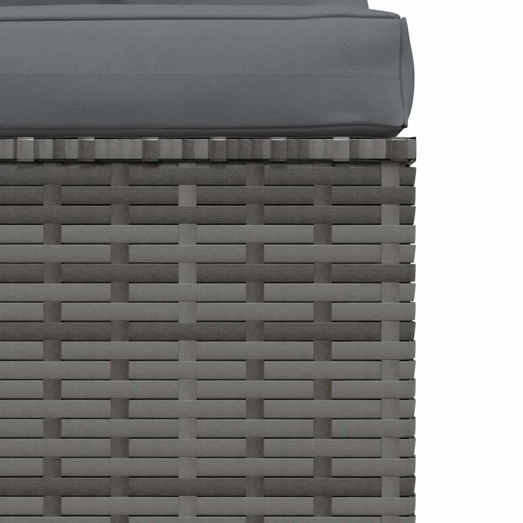 4-Seater Outdoor Sofa Patio Garden Furniture Set with Cushions Grey Rattan