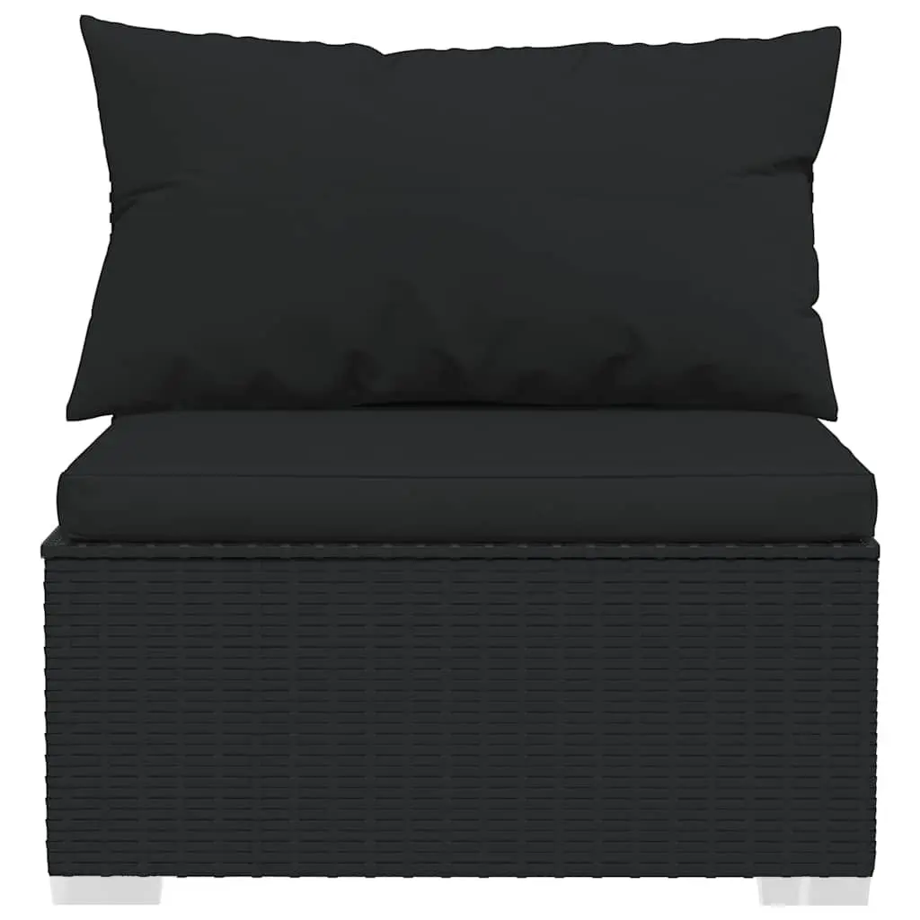 3-Seater Outdoor Sofa Garden Patio Furniture Set Black Rattan Modular Design