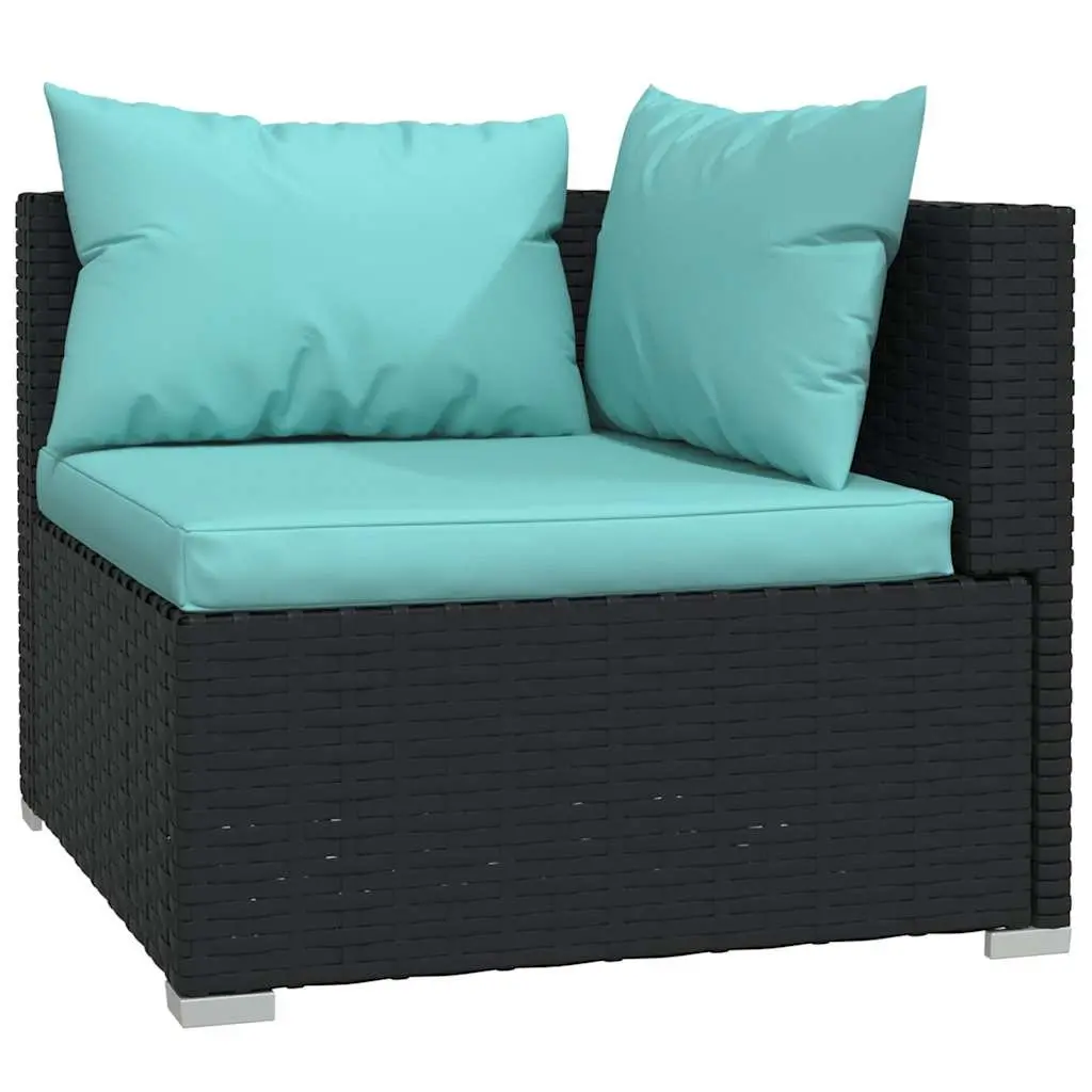2-Seater Outdoor Sofa Garden Patio Furniture Black Rattan Modular Seating Set
