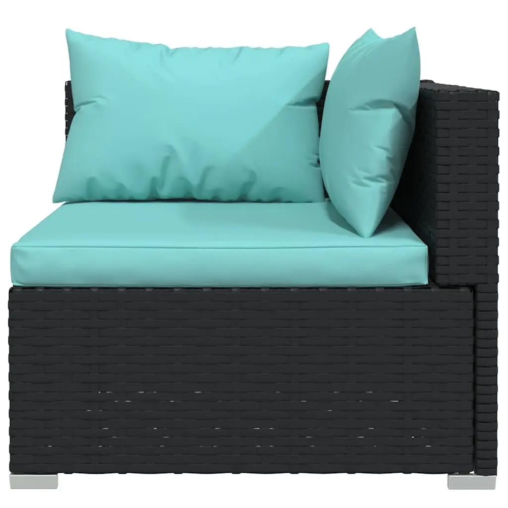 2-Seater Outdoor Sofa Garden Patio Furniture Black Rattan Modular Seating Set