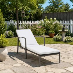 Sun Lounger Garden Outdoor Lounge Chair Adjustable Backrest Black