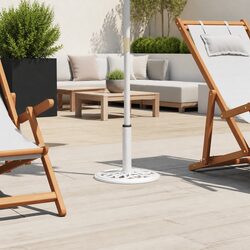 Umbrella Base Cast Iron White 40x40x32cm Outdoor Garden Patio Stand Weighted