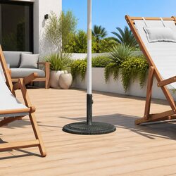 Umbrella Base Cast Iron Garden Outdoor Parasol Stand Green 45x45x30cm