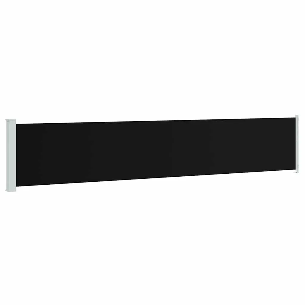 Patio Retractable Side Awning Privacy Shade 117x600cm Black