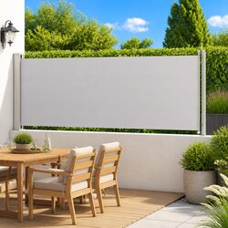 Retractable Side Awning 117x600cm Patio Privacy Screen Windbreak Grey