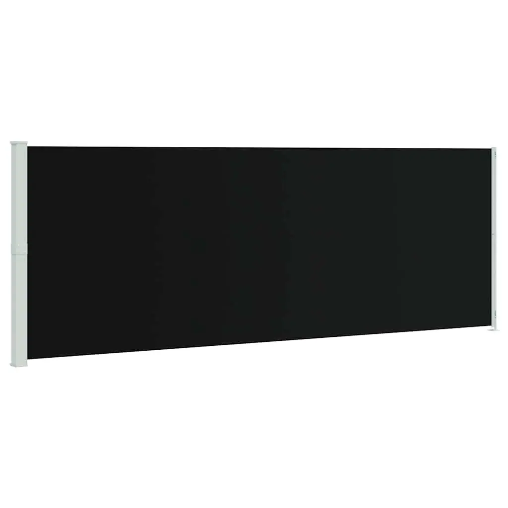 Retractable Side Awning Outdoor Privacy Screen 220x600cm Black