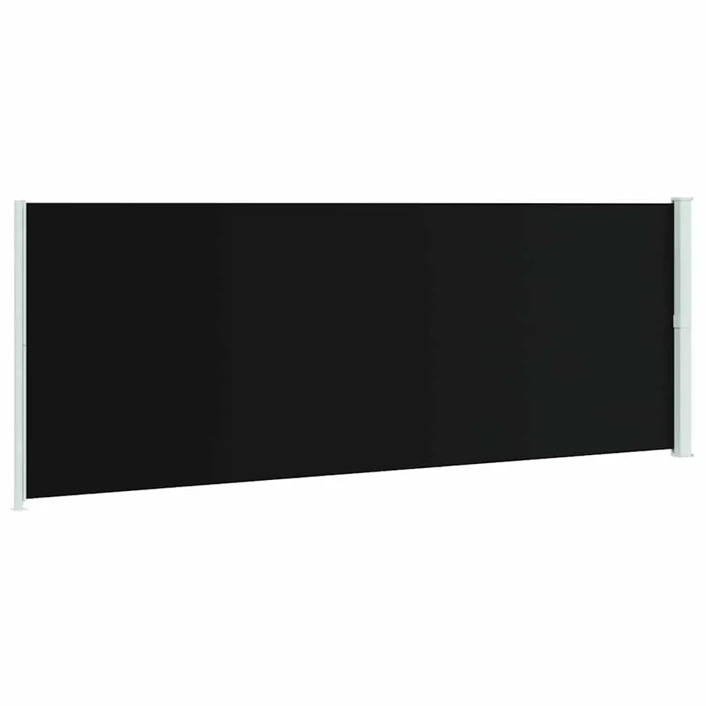 Retractable Side Awning Outdoor Privacy Screen 220x600cm Black