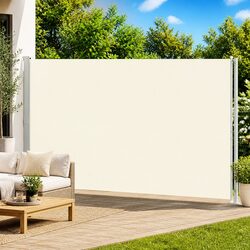 Patio Retractable Side Awning 220x600 cm Outdoor Privacy Screen Sunshade Cream