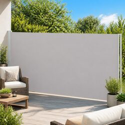 Patio Retractable Side Awning 220x600cm Outdoor Privacy Screen Sunshade Grey