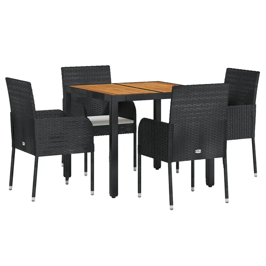 5 Piece Outdoor Dining Set Garden Furniture Rattan Chairs Table with Cushions