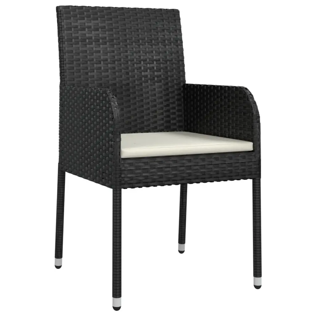 5 Piece Outdoor Dining Set Garden Furniture Rattan Chairs Table with Cushions