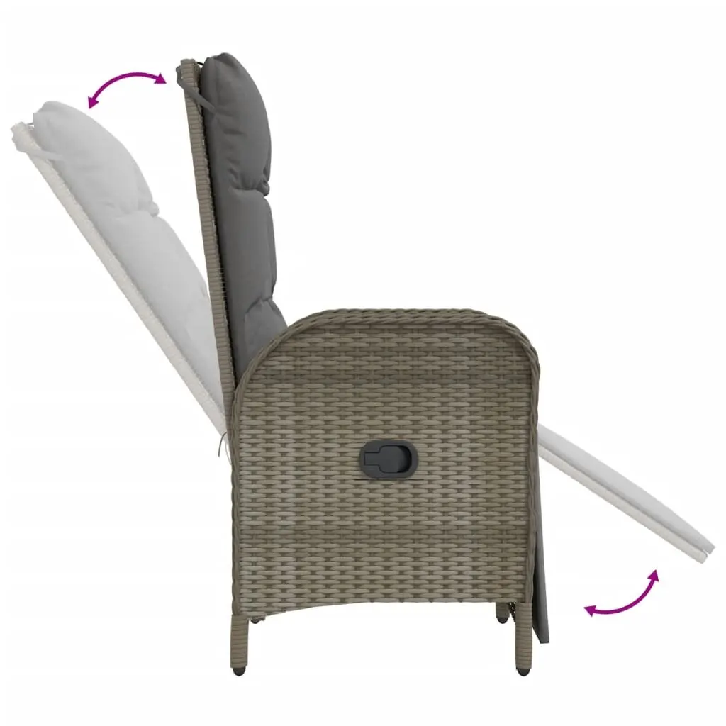 7 Piece Outdoor Dining Set Garden Furniture Grey Poly Rattan Chairs Table
