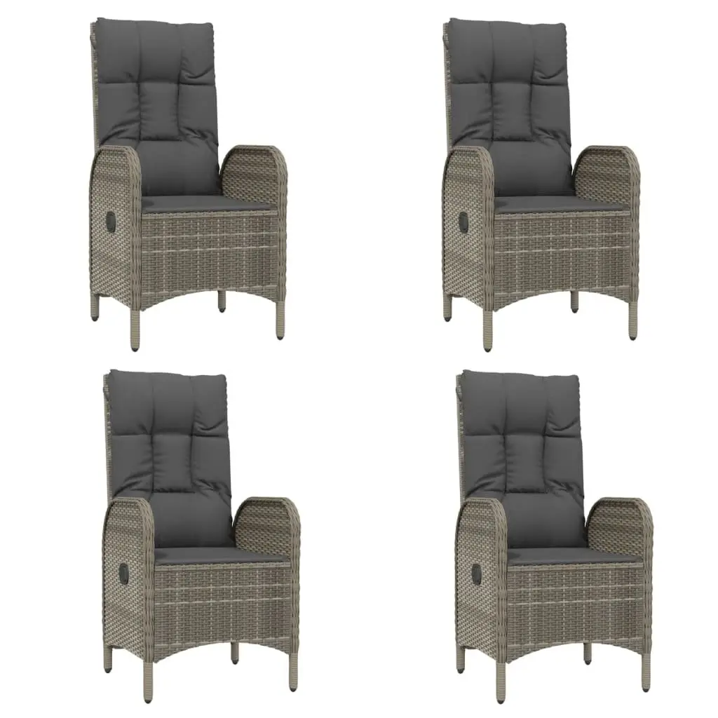 7 Piece Outdoor Dining Set Garden Furniture Chairs Table Cushions Grey Rattan