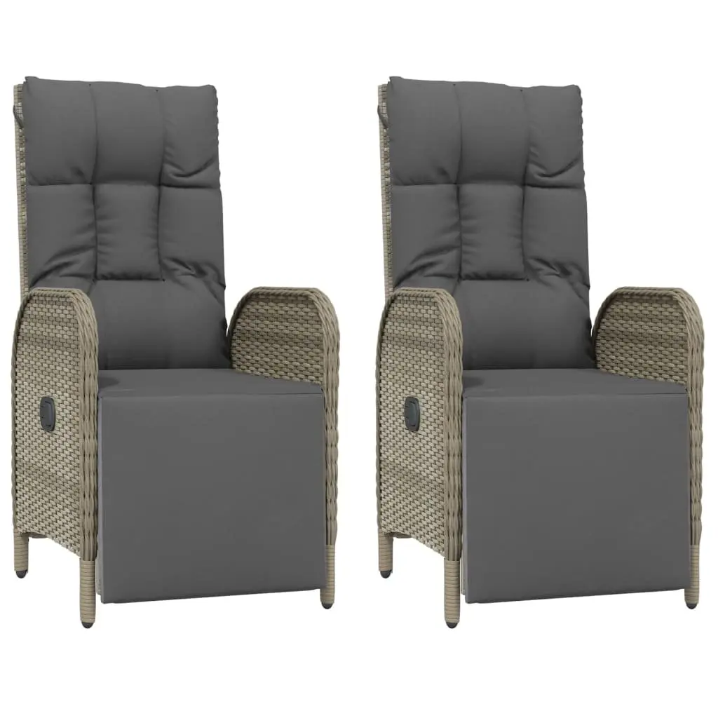 7 Piece Outdoor Dining Set Garden Furniture Chairs Table Cushions Grey Rattan