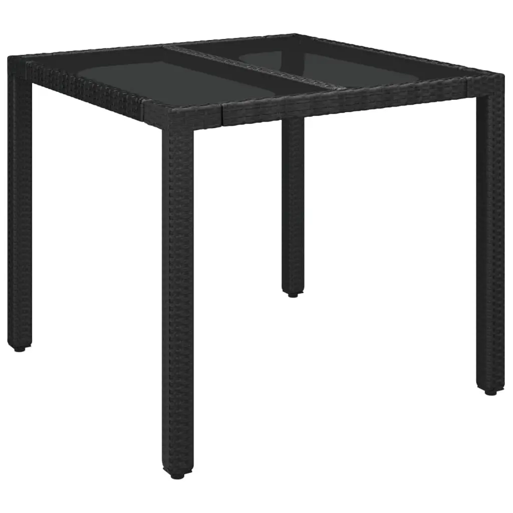 Outdoor Dining Set 3 Piece Garden Furniture Black Poly Rattan Chairs Table