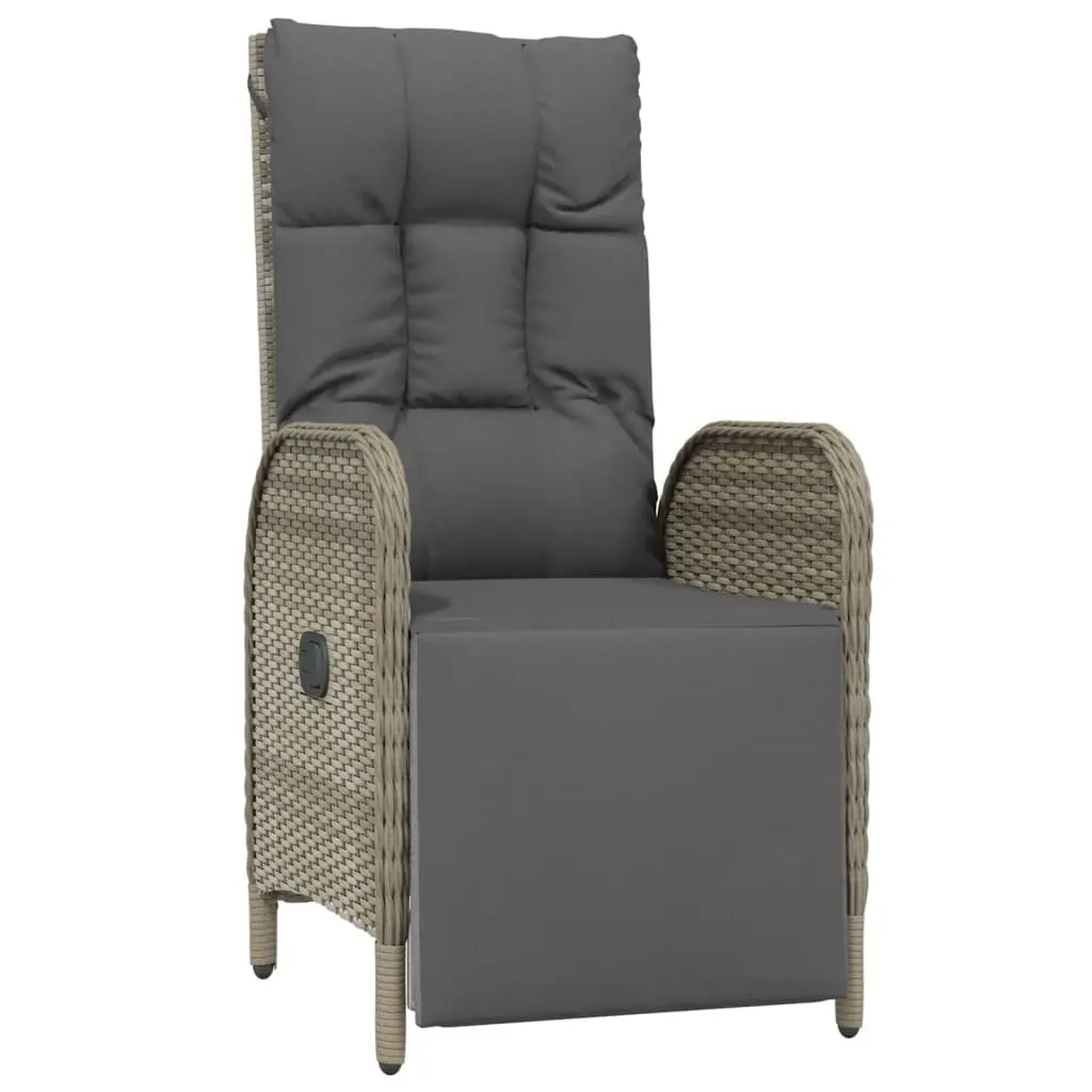 Garden Dining Set 4 Piece Outdoor Furniture Grey Poly Rattan Chairs Table