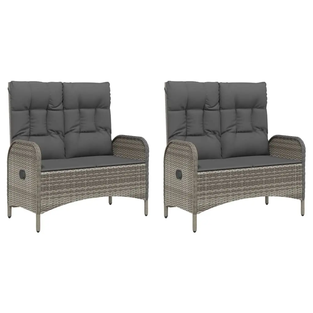 5-Piece Garden Dining Set Outdoor Furniture Grey Poly Rattan Table Chairs
