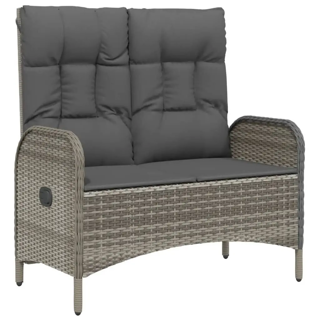 5-Piece Garden Dining Set Outdoor Furniture Grey Poly Rattan Table Chairs