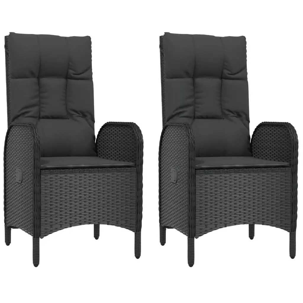 5 Piece Outdoor Dining Set Weather-resistant PE Rattan Black Chairs Table