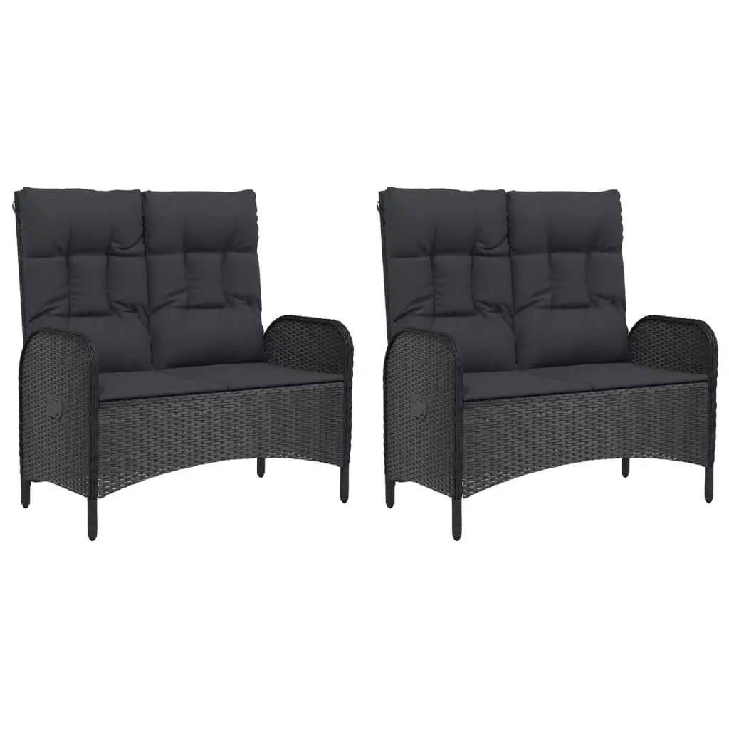 5 Piece Outdoor Dining Set Weather-resistant PE Rattan Black Chairs Table