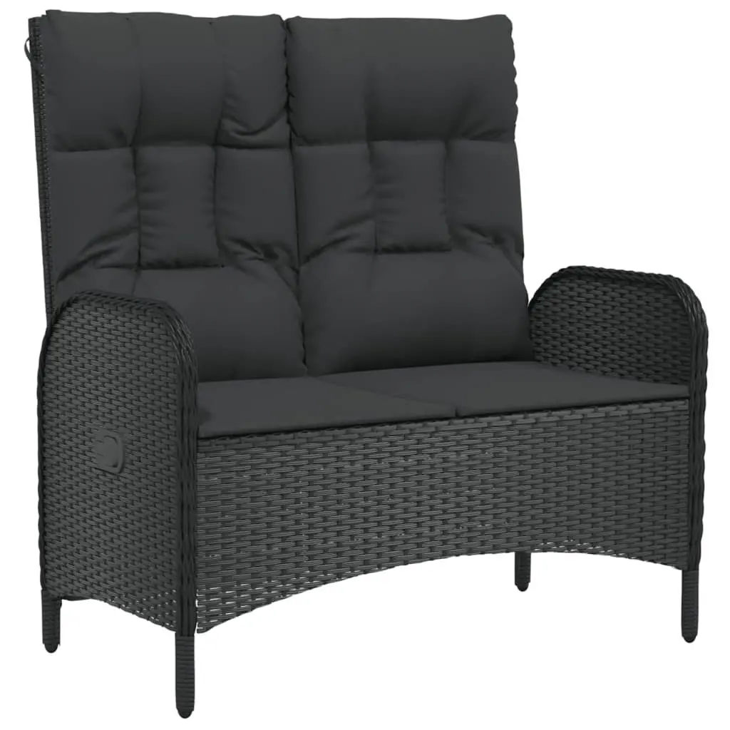 5 Piece Outdoor Dining Set Weather-resistant PE Rattan Black Chairs Table