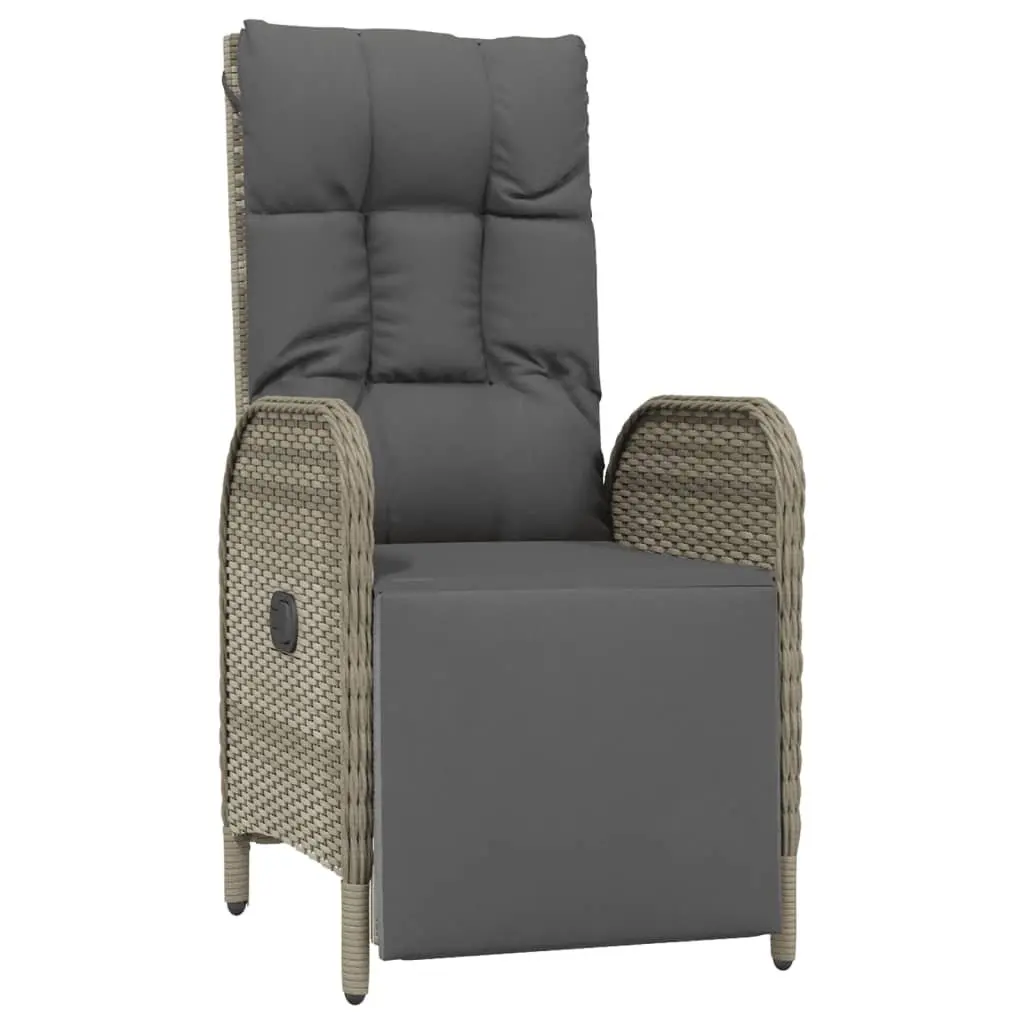 3 Piece Outdoor Dining Set Garden Furniture Grey Poly Rattan Chairs Table