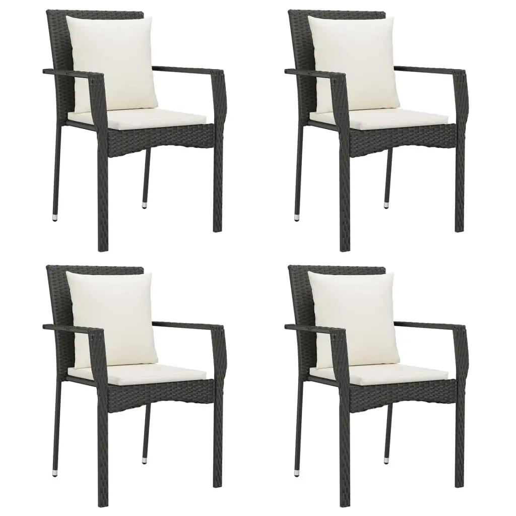Garden Dining Set 5 Piece Outdoor Furniture Weather-resistant PE Rattan Black