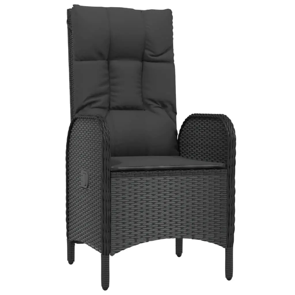 Outdoor Dining Set 5 Piece Garden Furniture Black Poly Rattan Table Chairs