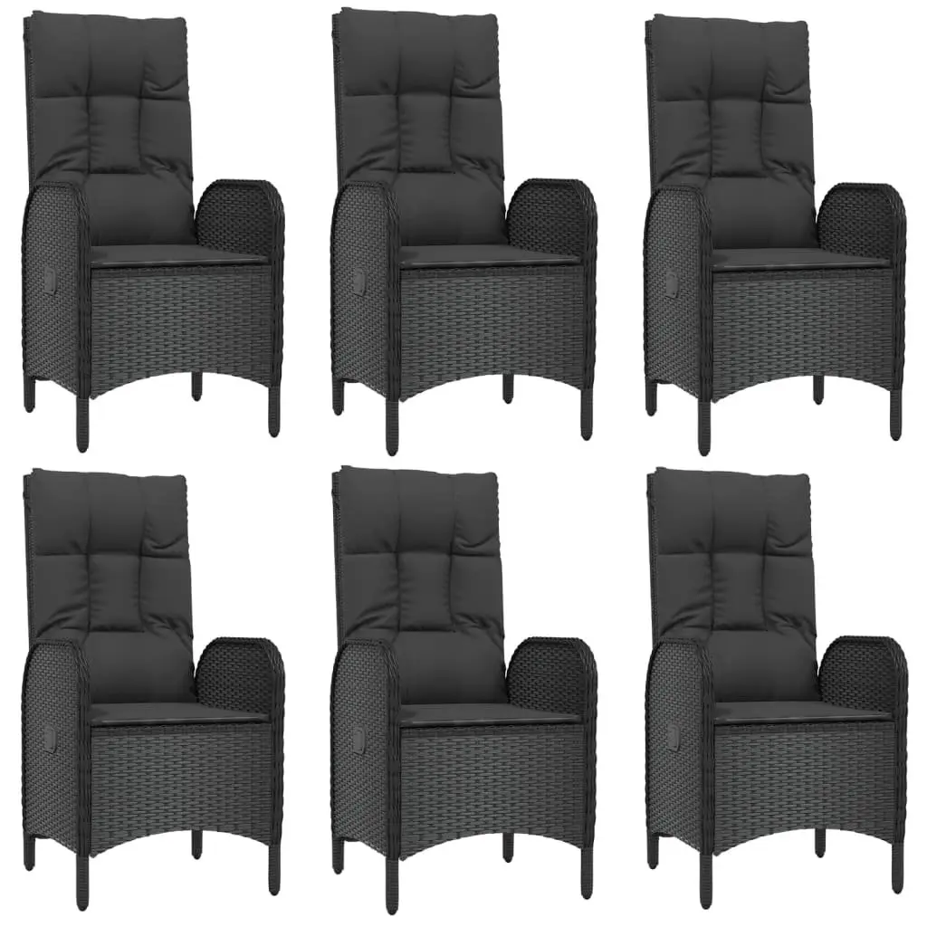 7 Piece Garden Dining Set Outdoor Furniture Poly Rattan Chairs Table with