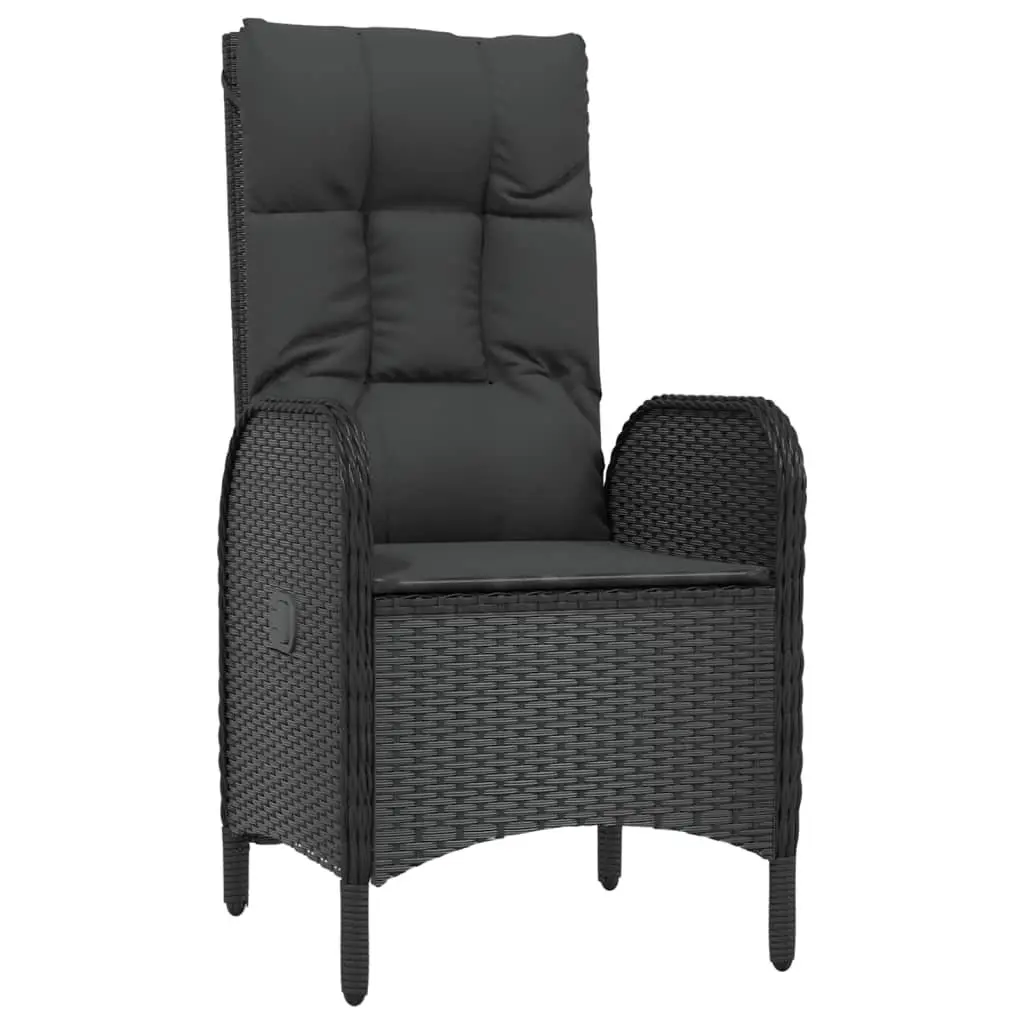 5 Piece Outdoor Dining Set Garden Furniture Black Poly Rattan Chairs Table