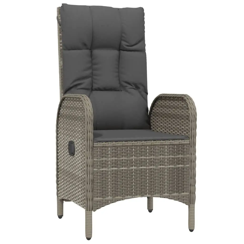 Garden Dining Set 5 Piece Outdoor Furniture Grey Poly Rattan Chairs Table