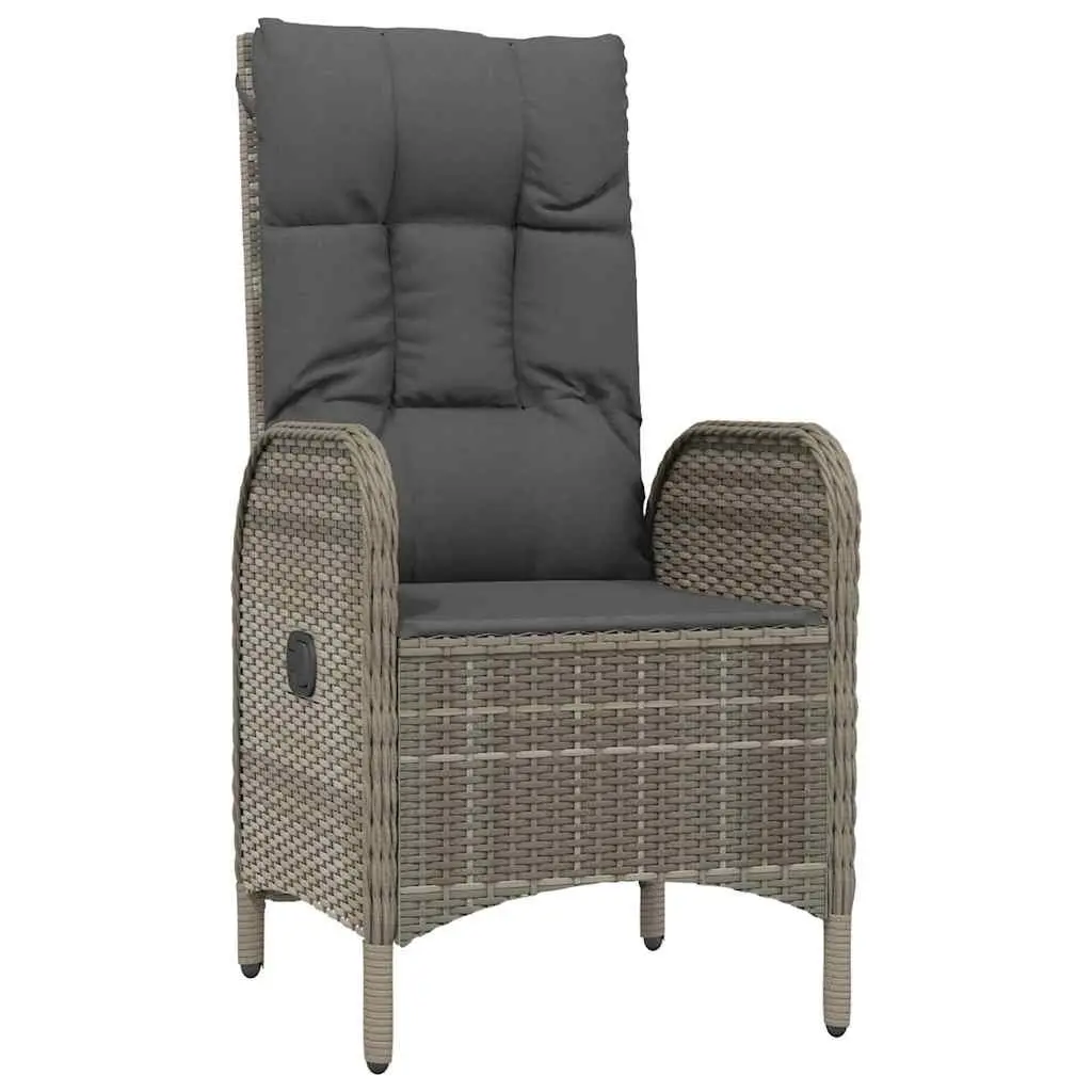 Garden Dining Set 5 Piece Outdoor Furniture Grey PE Rattan Chairs Table