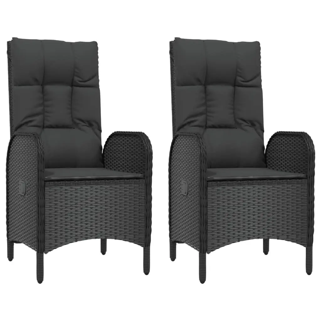 Garden Dining Set 5 Piece Weather-resistant PE Rattan Outdoor Furniture Black with Cushions