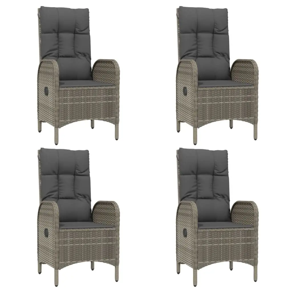 Garden Dining Set 5 Piece Outdoor Furniture Grey PE Poly Rattan Chairs Table