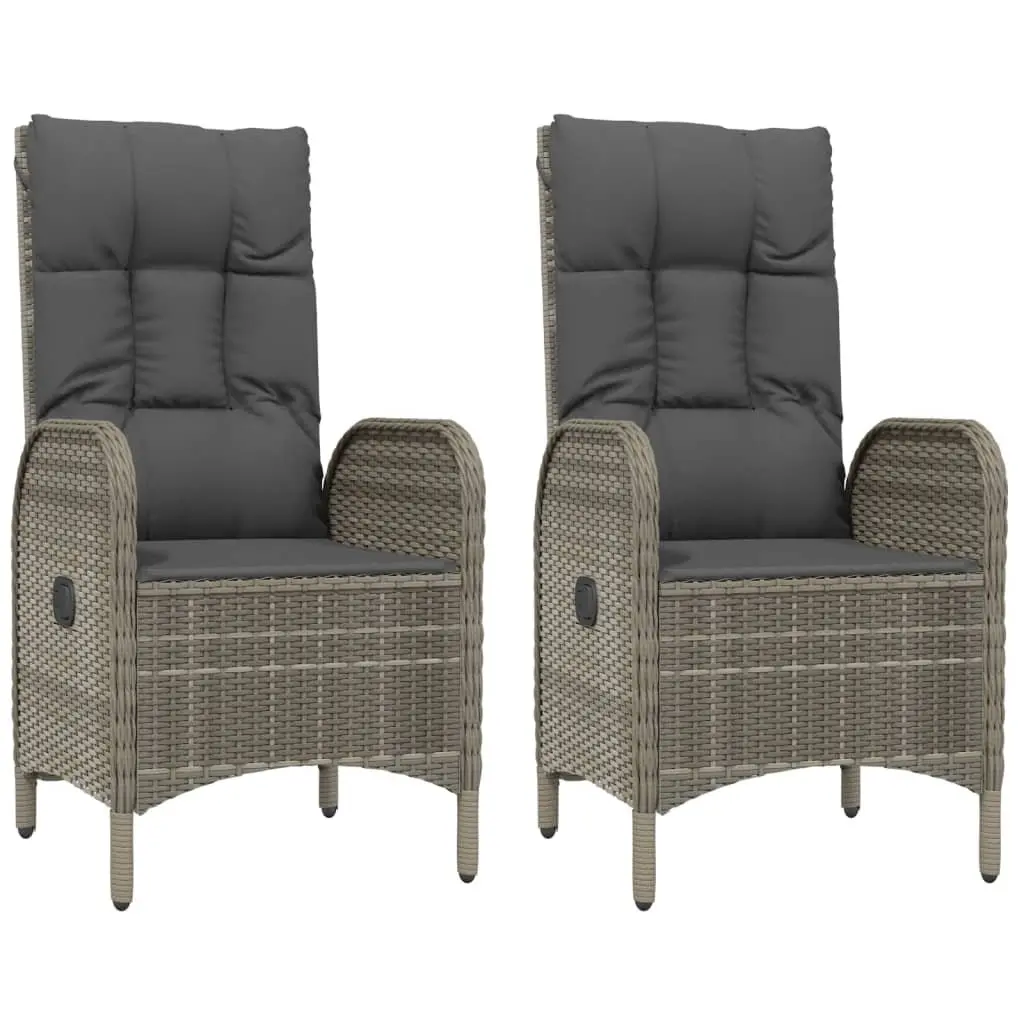 Garden Dining Set 5 Piece Outdoor Furniture Grey Poly Rattan Chairs Table